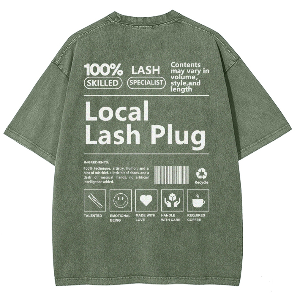 Local Lash Plug Vintage Snowflake Washed T-Shirt Customscool