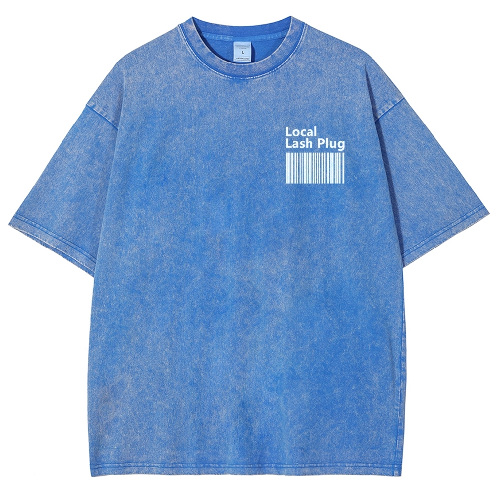 Local Lash Plug Vintage Snowflake Washed T-Shirt Customscool