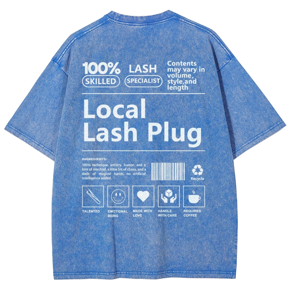 Local Lash Plug Vintage Snowflake Washed T-Shirt Customscool