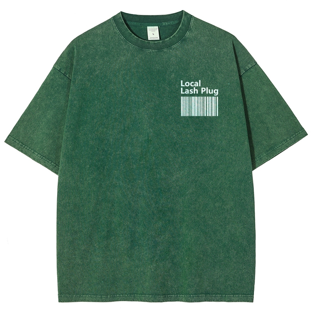 Local Lash Plug Vintage Snowflake Washed T-Shirt Customscool