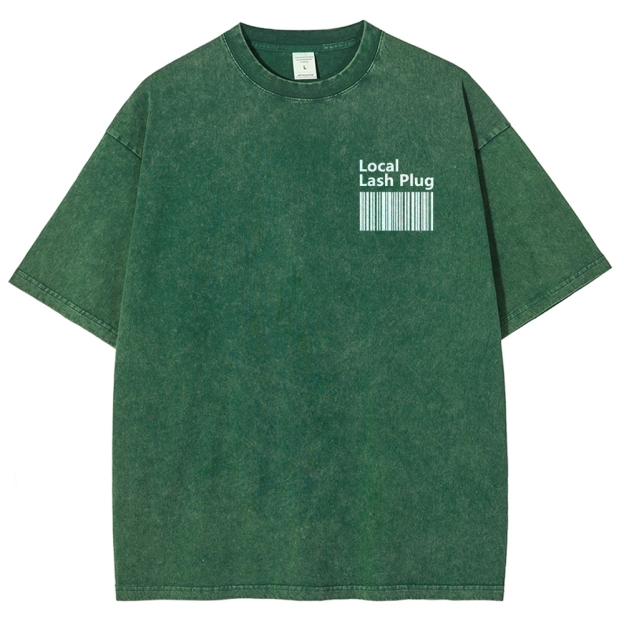 Local Lash Plug Vintage Snowflake Washed T-Shirt Customscool