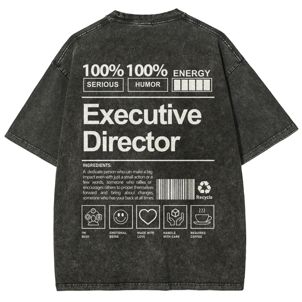 Executive Director Unisex Fit Washed T-Shirt Customscool