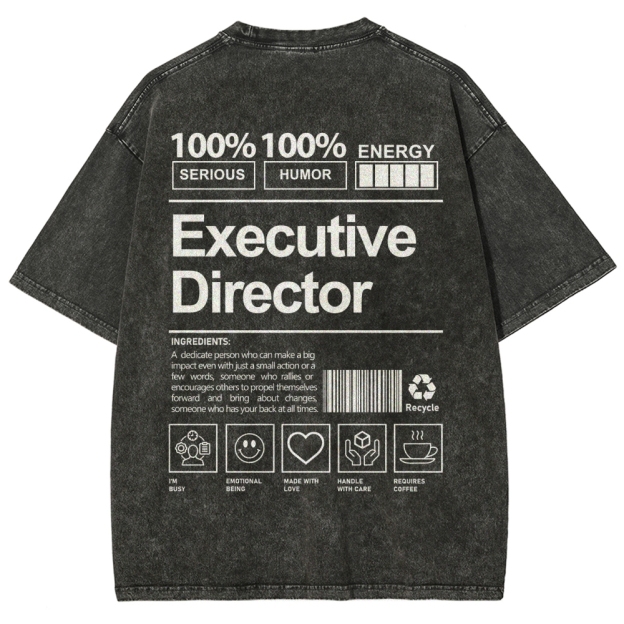 Executive Director Unisex Fit Washed T-Shirt Customscool
