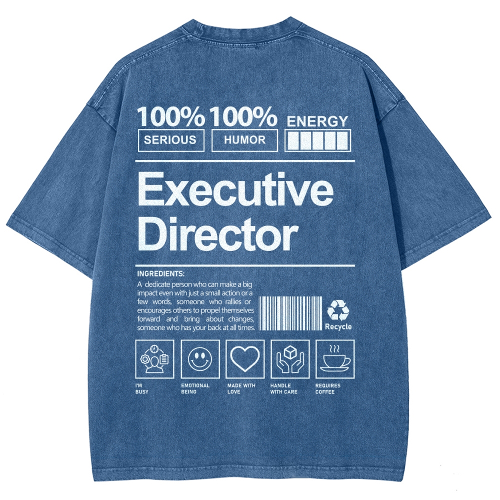 Executive Director Unisex Fit Washed T-Shirt Customscool