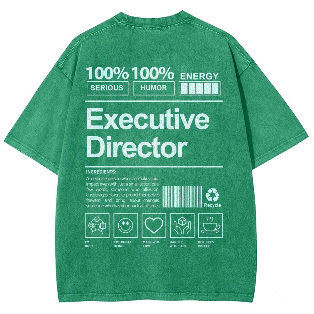 Executive Director Unisex Fit Washed T-Shirt Customscool