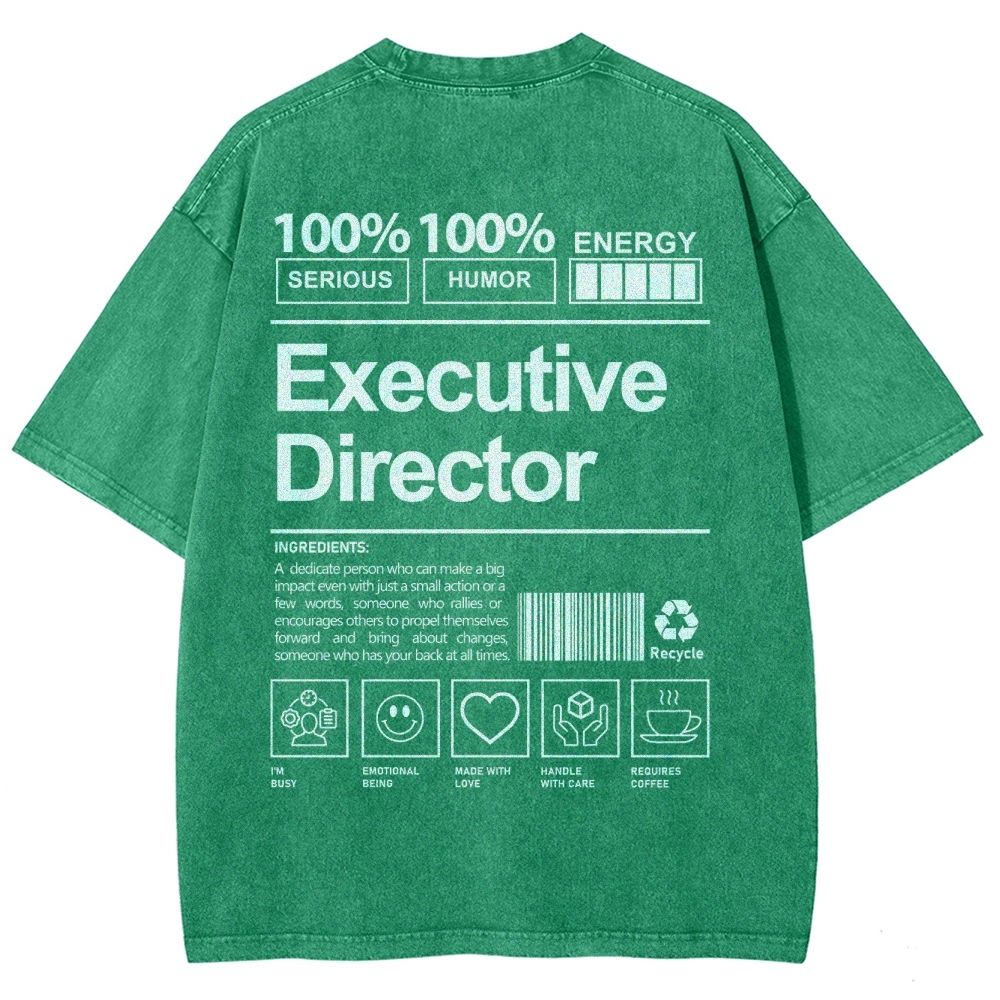 Executive Director Unisex Fit Washed T-Shirt Customscool