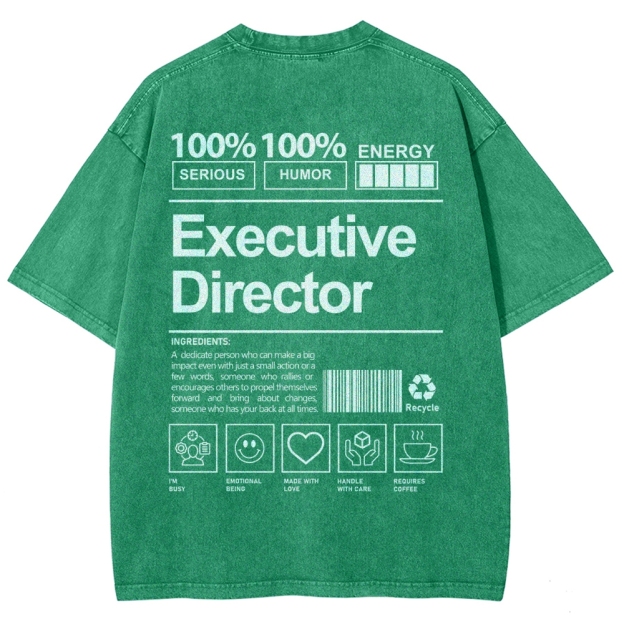 Executive Director Unisex Fit Washed T-Shirt Customscool