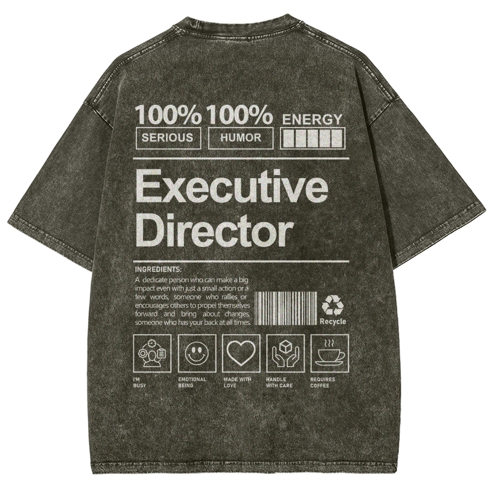 Executive Director Unisex Fit Washed T-Shirt Customscool