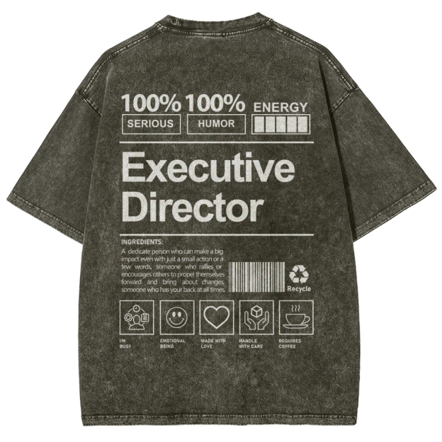 Executive Director Unisex Fit Washed T-Shirt Customscool