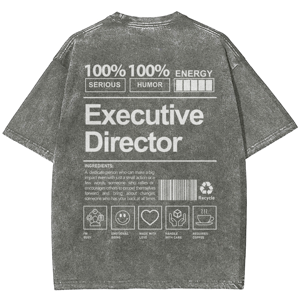 Executive Director Unisex Fit Washed T-Shirt Customscool