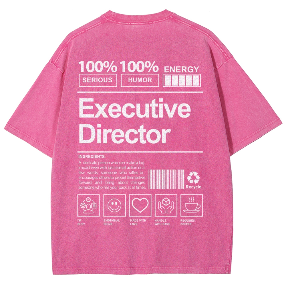 Executive Director Unisex Fit Washed T-Shirt Customscool