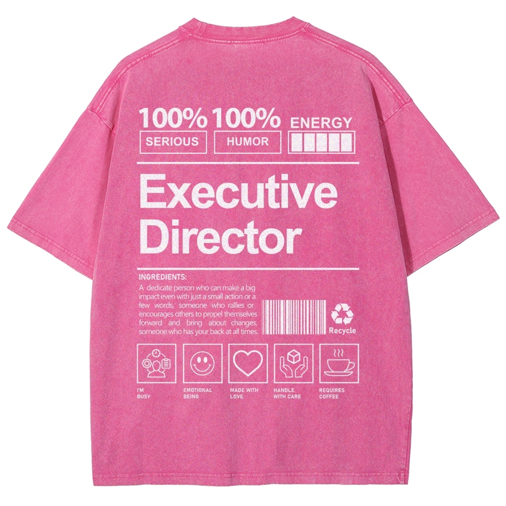 Executive Director Unisex Fit Washed T-Shirt Customscool
