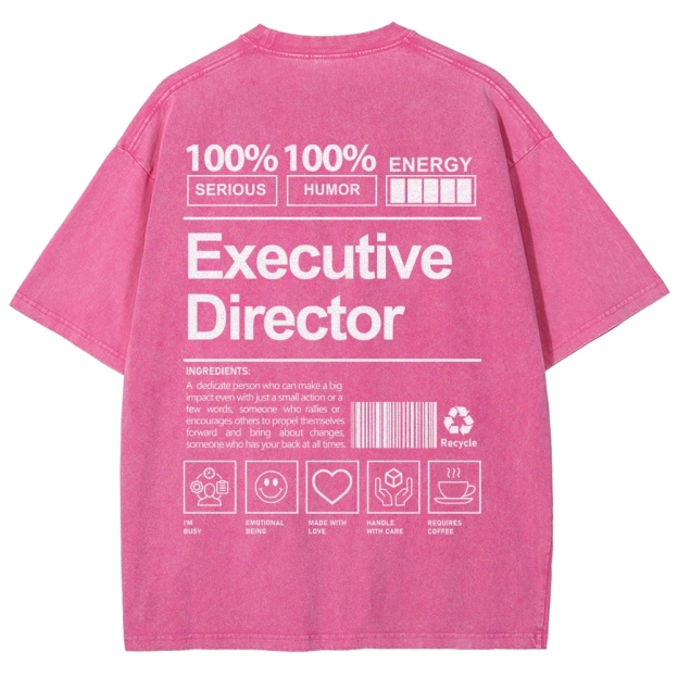 Executive Director Unisex Fit Washed T-Shirt Customscool