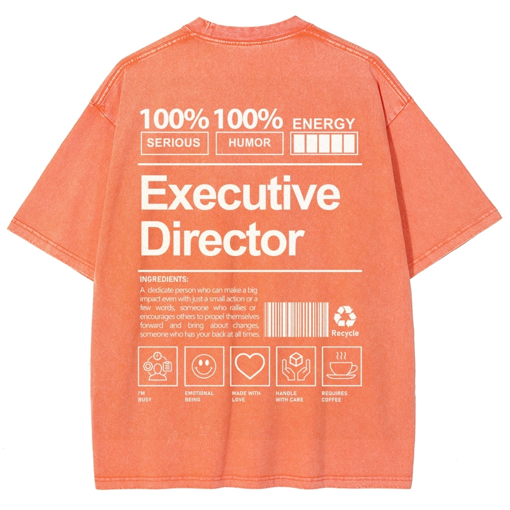 Executive Director Unisex Fit Washed T-Shirt Customscool