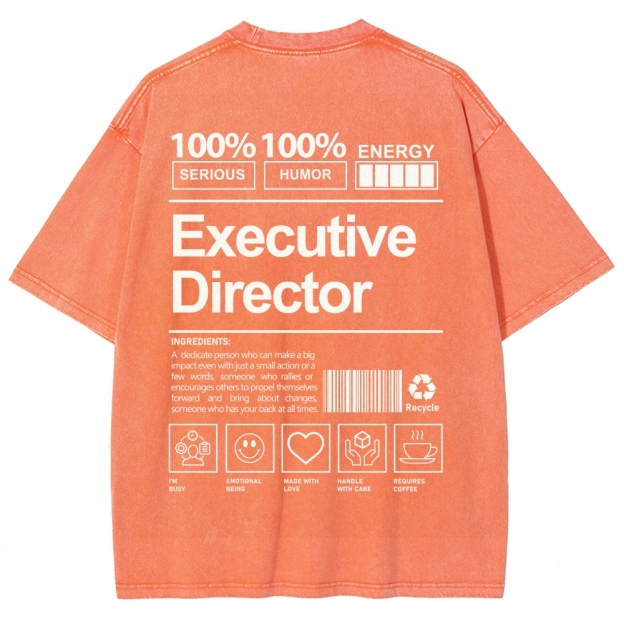 Executive Director Unisex Fit Washed T-Shirt Customscool