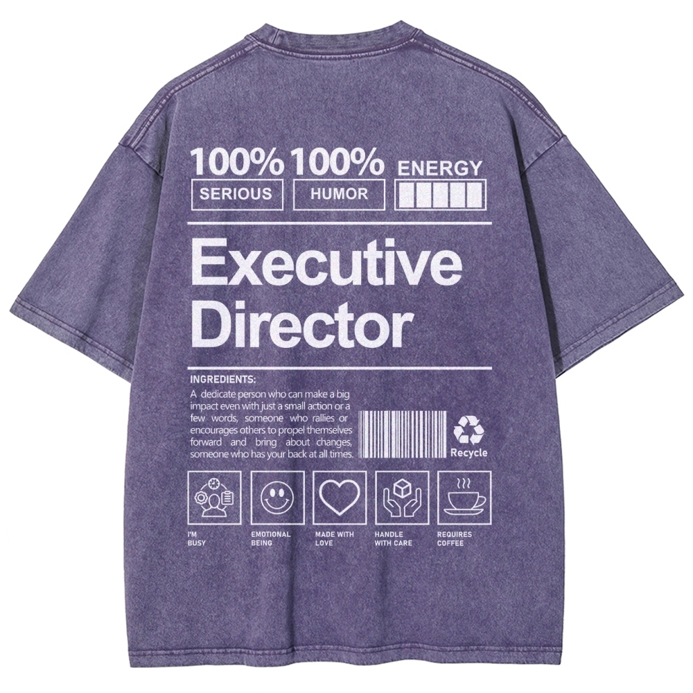 Executive Director Unisex Fit Washed T-Shirt Customscool