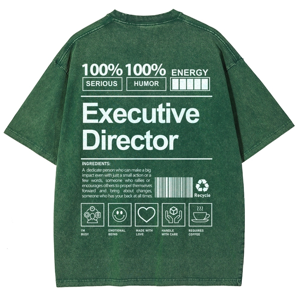 Executive Director Unisex Fit Washed T-Shirt Customscool