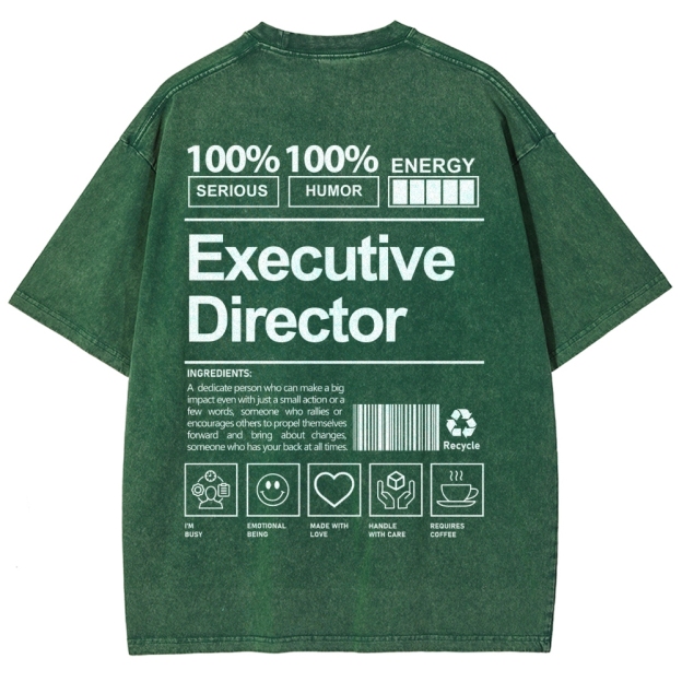 Executive Director Unisex Fit Washed T-Shirt Customscool