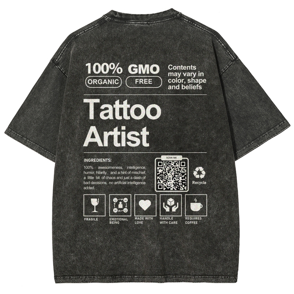 Tattoo Artist Addcustom QR Code Unisex Fit Washed T-Shirt