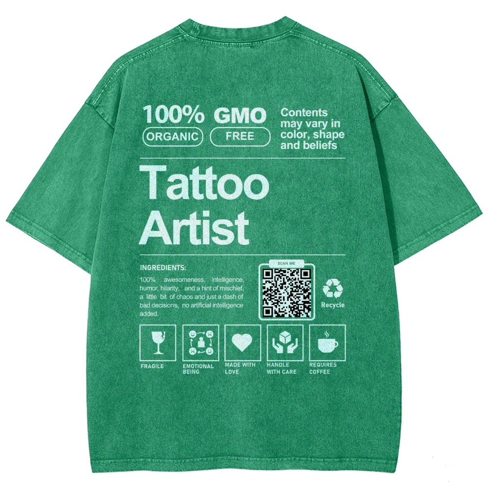 Tattoo Artist Addcustom QR Code Unisex Fit Washed T-Shirt