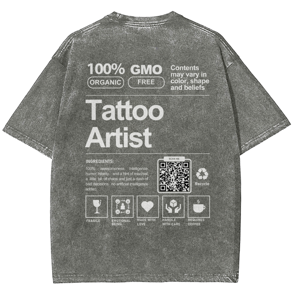 Tattoo Artist Addcustom QR Code Unisex Fit Washed T-Shirt