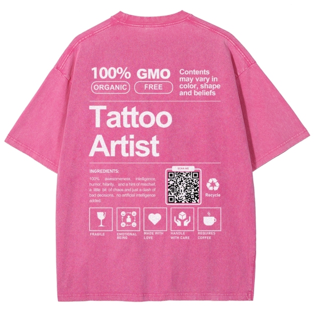Tattoo Artist Addcustom QR Code Unisex Fit Washed T-Shirt