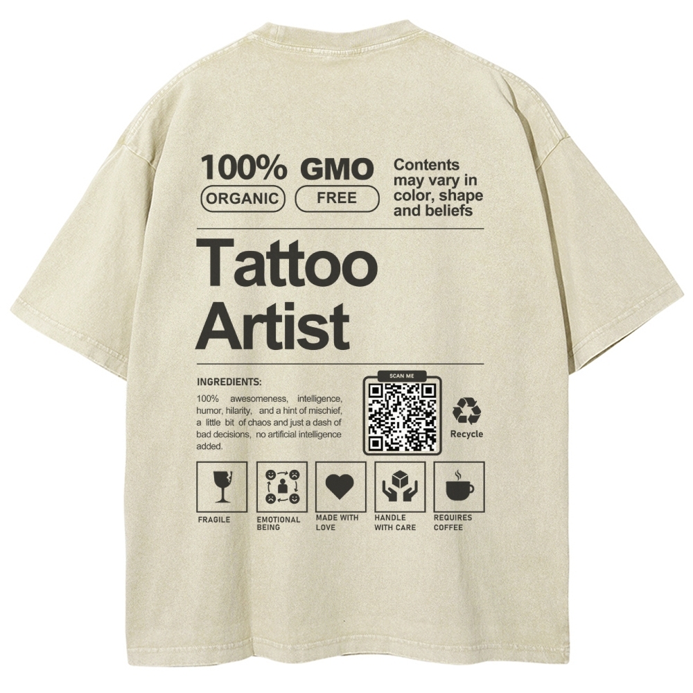 Tattoo Artist Addcustom QR Code Unisex Fit Washed T-Shirt