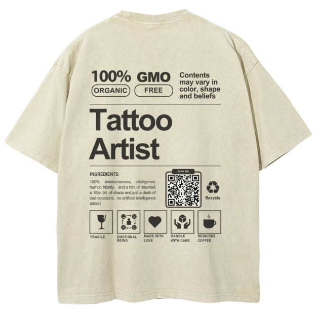 Tattoo Artist Addcustom QR Code Unisex Fit Washed T-Shirt