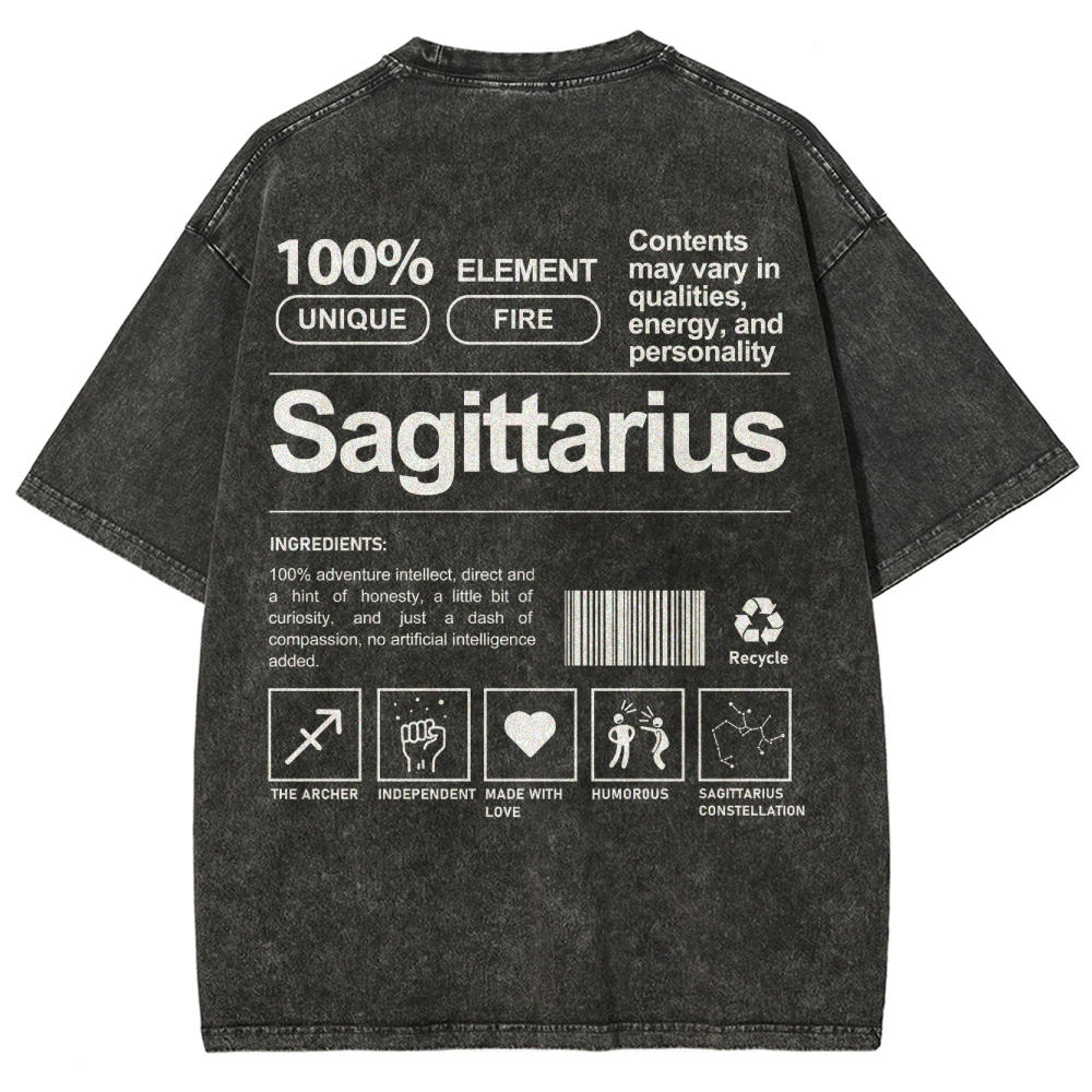 Sagittarius Unisex Fit Washed T-Shirt Customscool