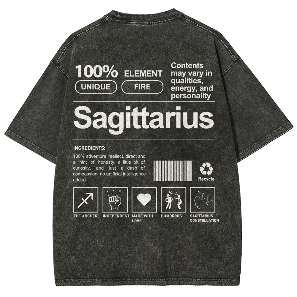 Sagittarius Unisex Fit Washed T-Shirt Customscool