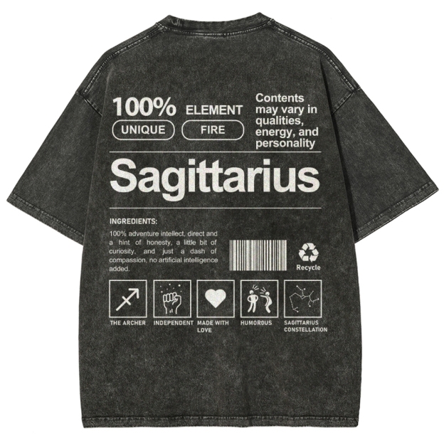 Sagittarius Unisex Fit Washed T-Shirt Customscool