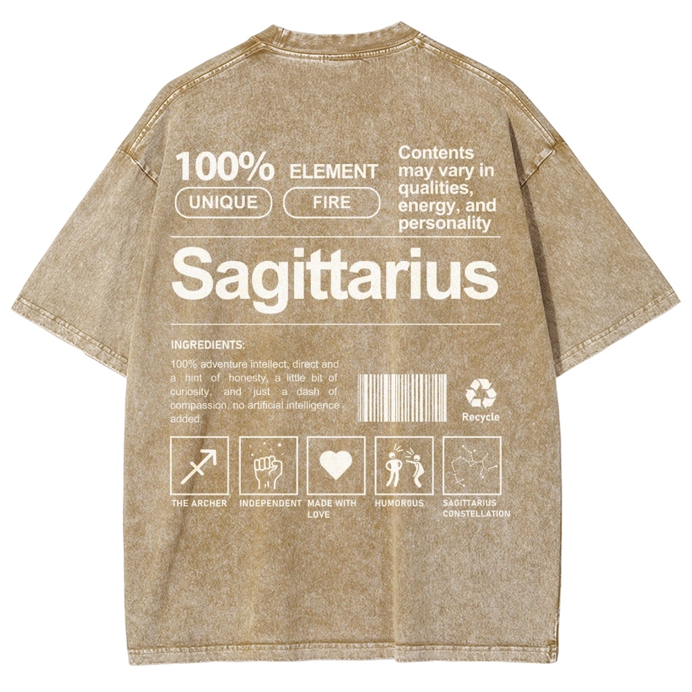 Sagittarius Unisex Fit Washed T-Shirt Customscool