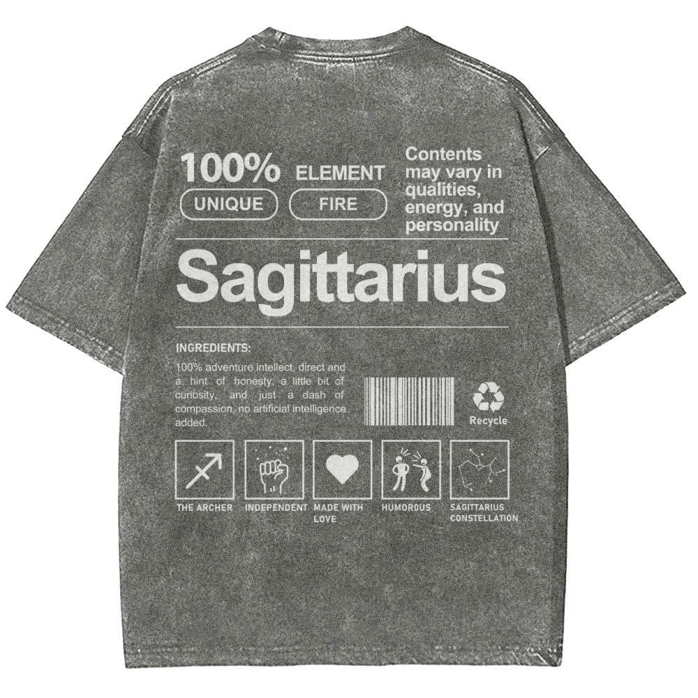 Sagittarius Unisex Fit Washed T-Shirt Customscool