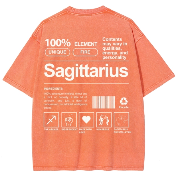 Sagittarius Unisex Fit Washed T-Shirt Customscool