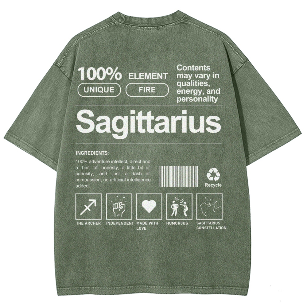 Sagittarius Unisex Fit Washed T-Shirt Customscool