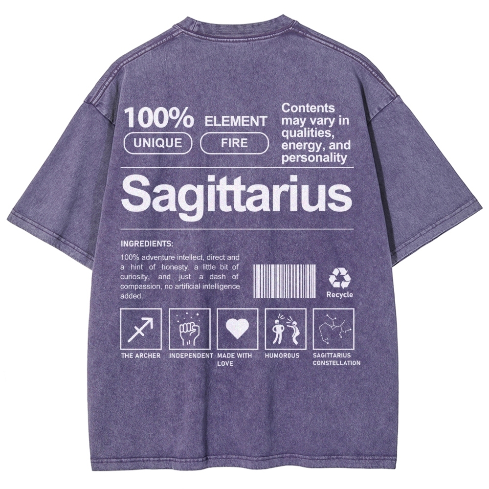 Sagittarius Unisex Fit Washed T-Shirt Customscool