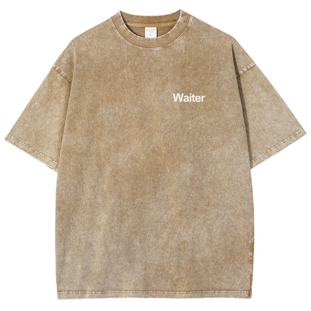 Waiter Unisex Fit Washed T-Shirt Customscool