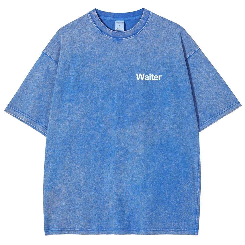 Waiter Unisex Fit Washed T-Shirt Customscool