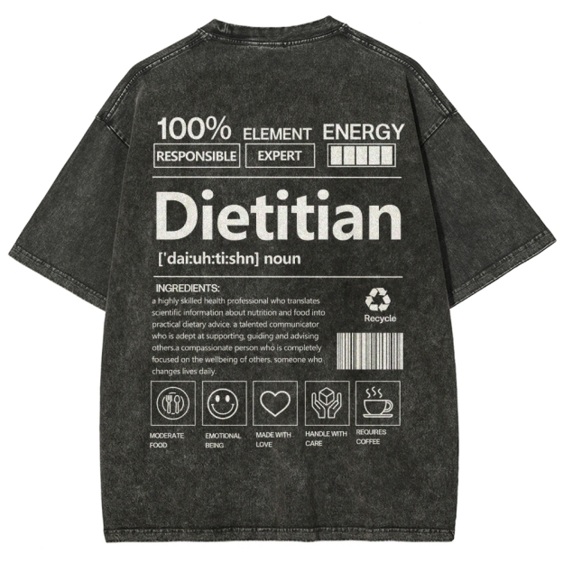 Dietitian Unisex Fit Washed T-Shirt Customscool