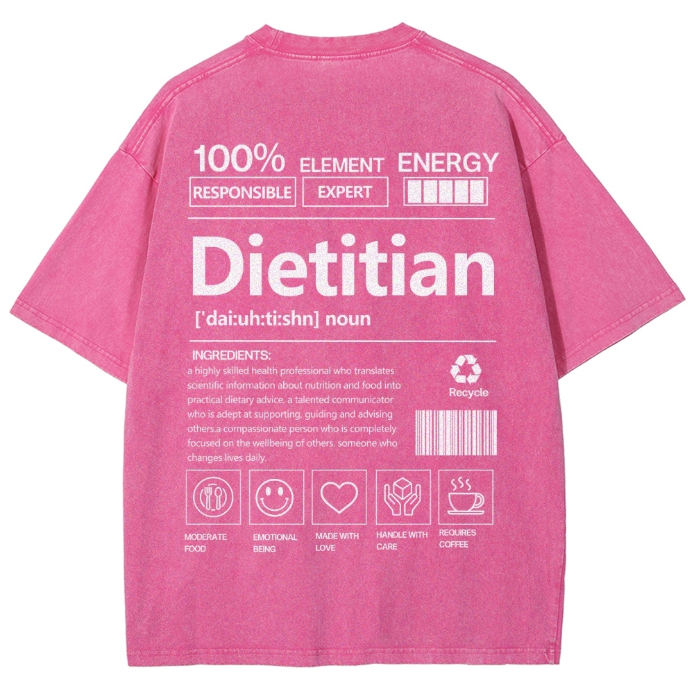 Dietitian Unisex Fit Washed T-Shirt Customscool