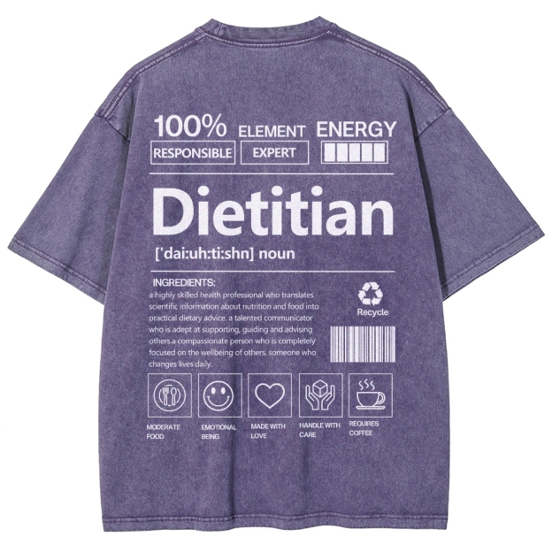 Dietitian Unisex Fit Washed T-Shirt Customscool