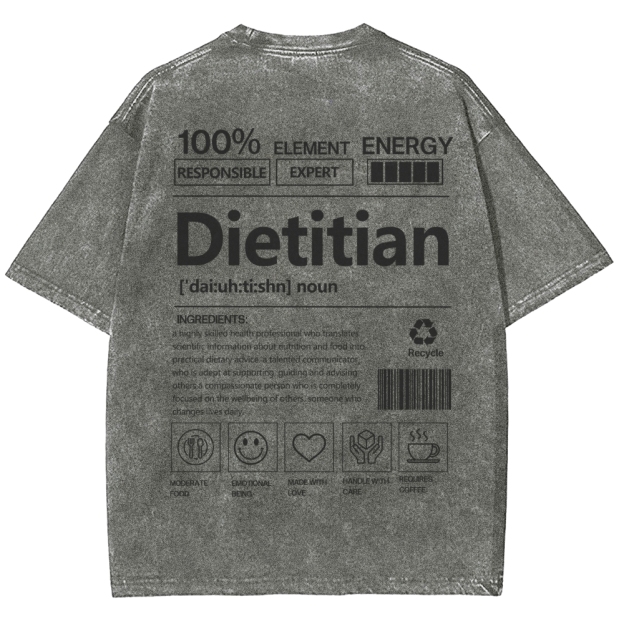 Dietitian Unisex Fit Washed T-Shirt Customscool