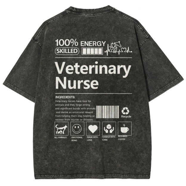 Veterinary Nurse Unisex Fit Washed T-Shirt Customscool