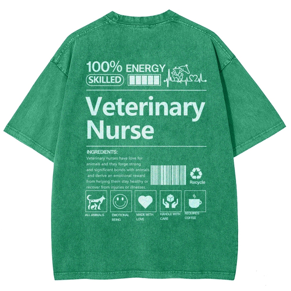 Veterinary Nurse Unisex Fit Washed T-Shirt Customscool