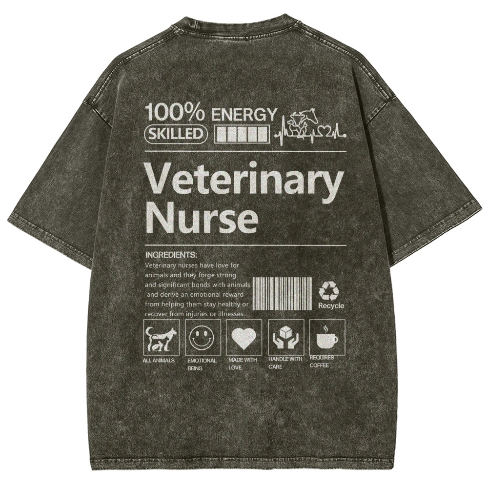 Veterinary Nurse Unisex Fit Washed T-Shirt Customscool