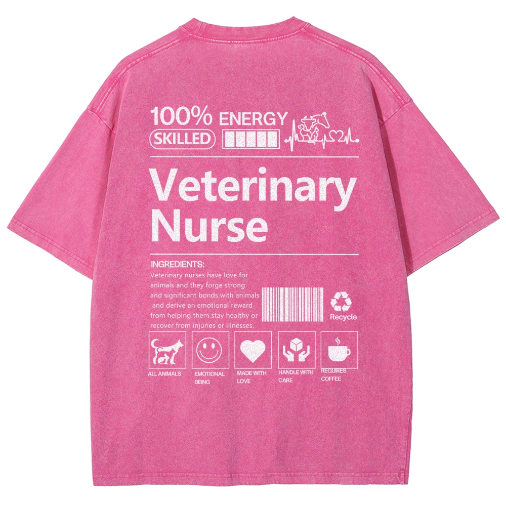 Veterinary Nurse Unisex Fit Washed T-Shirt Customscool
