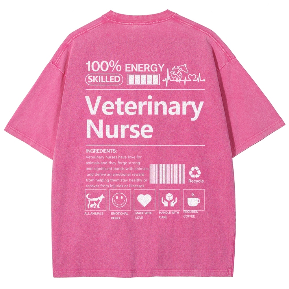 Veterinary Nurse Unisex Fit Washed T-Shirt Customscool