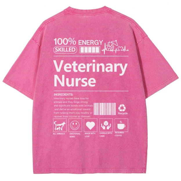 Veterinary Nurse Unisex Fit Washed T-Shirt Customscool