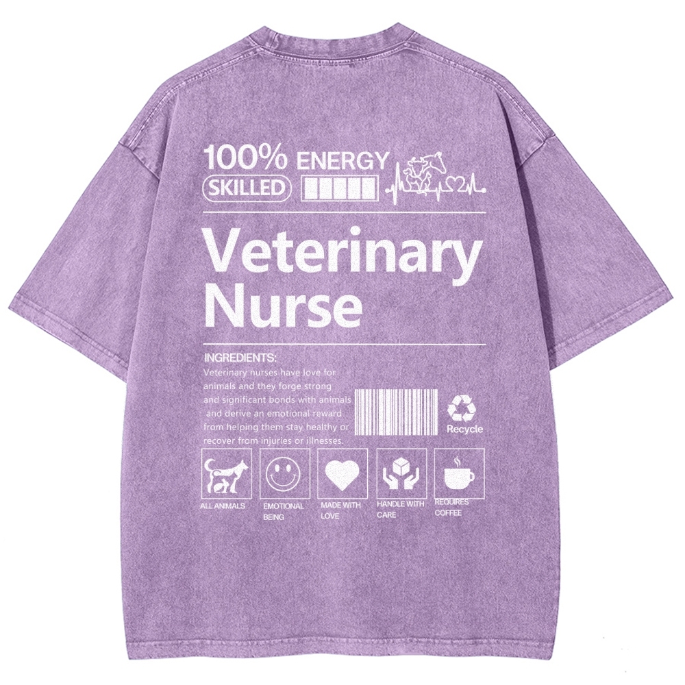 Veterinary Nurse Unisex Fit Washed T-Shirt Customscool
