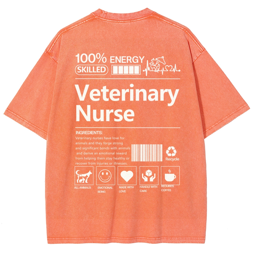 Veterinary Nurse Unisex Fit Washed T-Shirt Customscool